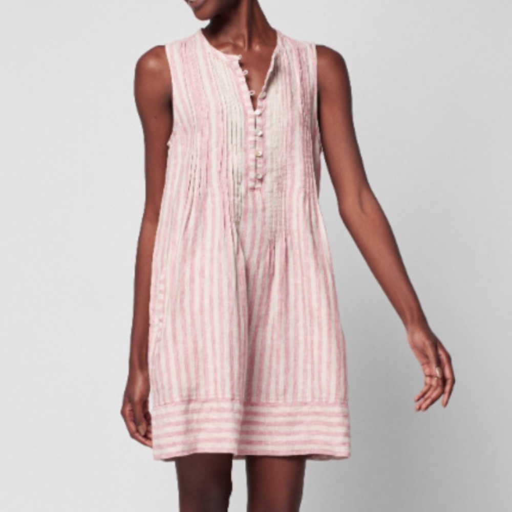 Faherty Isha dress - Pink Cinque Terre Stripe. Size S